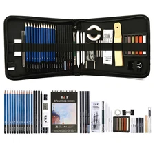 DRAWING PENCIL ART SETS Graphite/Oil Based Color/Charcoal Sticks/Sketch Book 