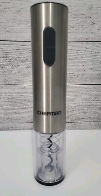 Chefman Stainless Steel Cordless Electric Wine Bottle Opener Corkscrew Automatic