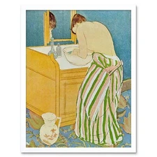 Mary Cassatt The Toillette Old Master Painting 12X16 Inch Framed Art Print