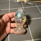 Fenton Glass Egg on Pedestal Purple Berries Iridescent Signed S. Miller Numbered