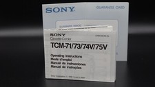 Sony Cassette-Corder TCM 71/73/74V/75V Operating Instructions Owner's Manual