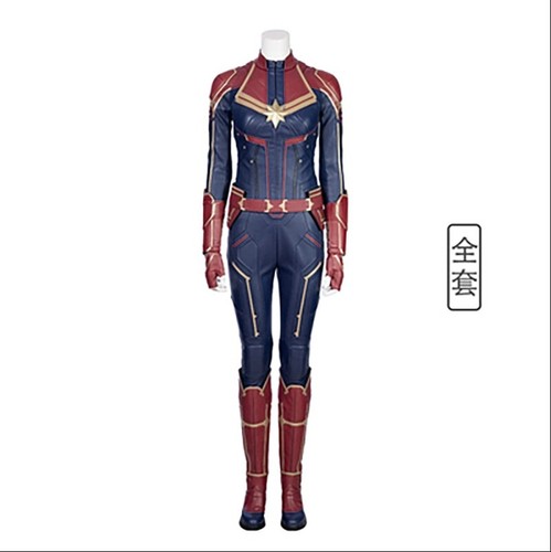 Marvel Costume Leather Captain Cosplay Carol Danvers Halloween Outfits Jumpsuit - Picture 12 of 16