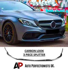 For Mercedes C Class C63 AMG Carbon Fibre Front Splitter Spoiler Body Kit 15-22