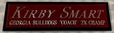 KIRBY SMART GEORGIA NAMEPLATE FO AUTOGRAPHED SIGNED FOOTBALL-HELMET-JERSEY-PHOTO