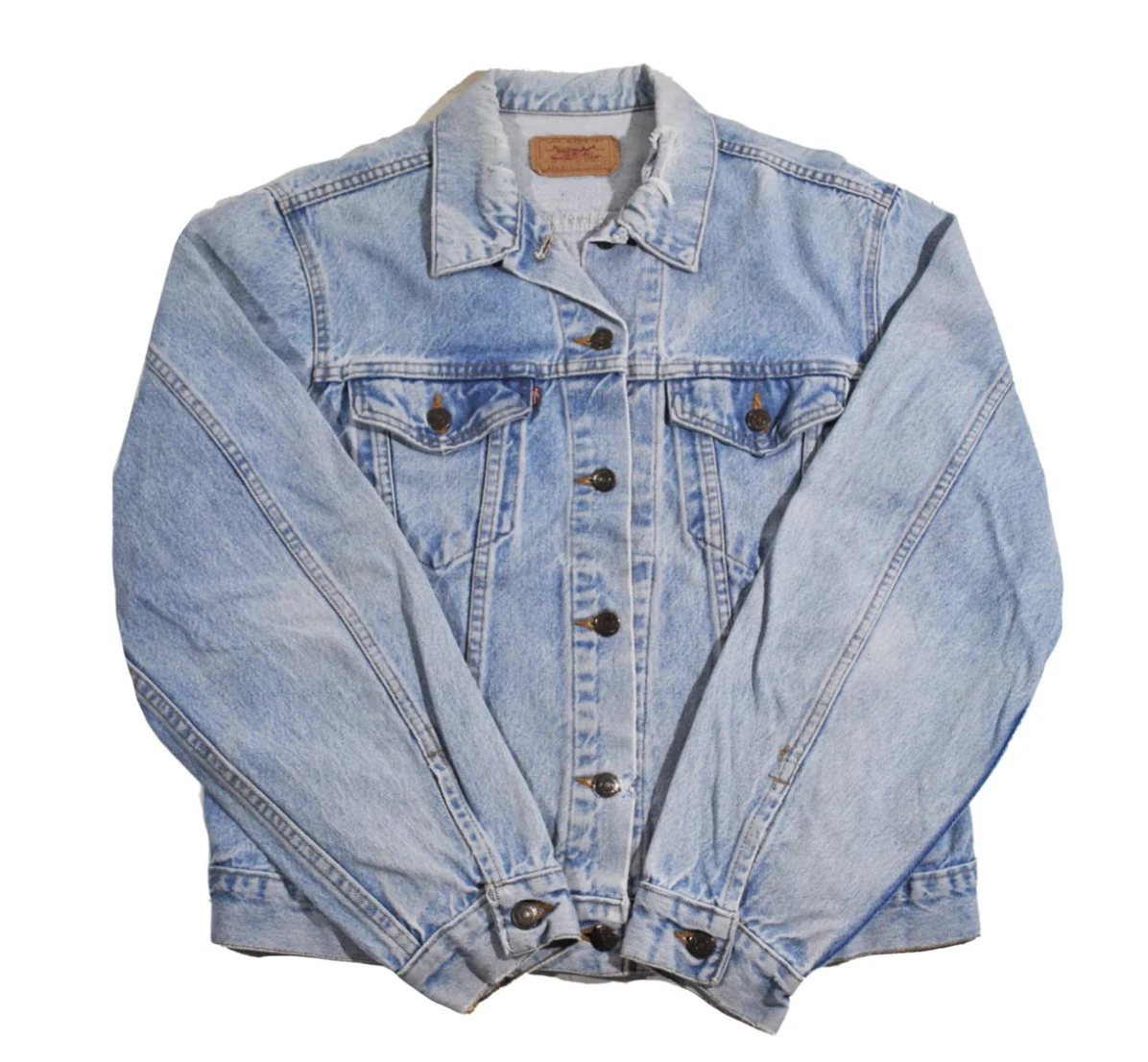 Vintage Levi's Denim Jean Button Blue 90s Jacket Size Large