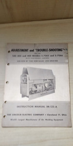 1951 LINCOLN IM-125-A INSTRUCTION MANUAL ~ SA-300 SA-400 MODEL: S-7065 S-7066
