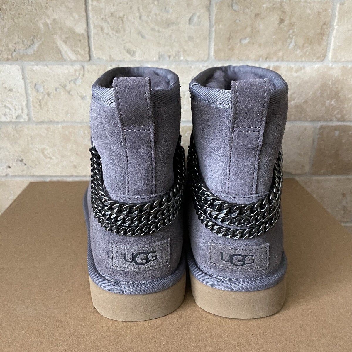 UGG Classic Mini Chain Shade Water-resistant Suede Ankle Boots