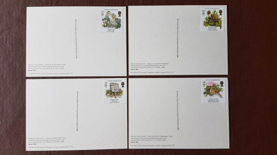 P.O. Serie de tarjetas fotográficas - PHQ 92 - Conservación de la naturaleza - 1986 - Sin franqueo Foto 2 de 2