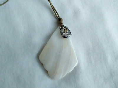 Necklace 26'' Carved MOP Seashell  HEMP  Adj   Boho Hippie US Seller New