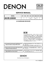 Servizio Manuale di Istruzioni per Denon AVR-2808