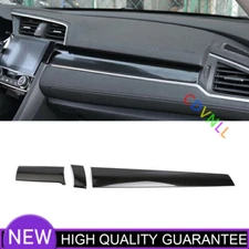 Central Console Dashboard Strip 3* For Honda Civic 10TH 16-21 Steel Carbon Fiber