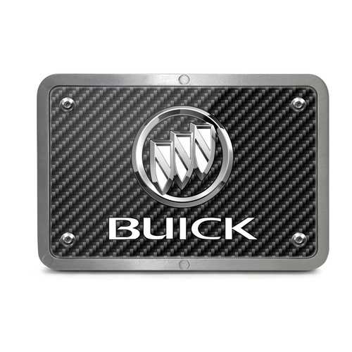 Buick Chrome Logo UV Graphic Carbon Fiber Texture Billet Aluminum 2" Hitch Cover - Picture 2 of 6