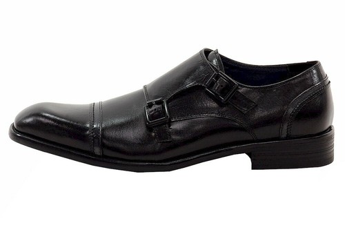 Hint Hint Black Double Monk Strap Shoes 