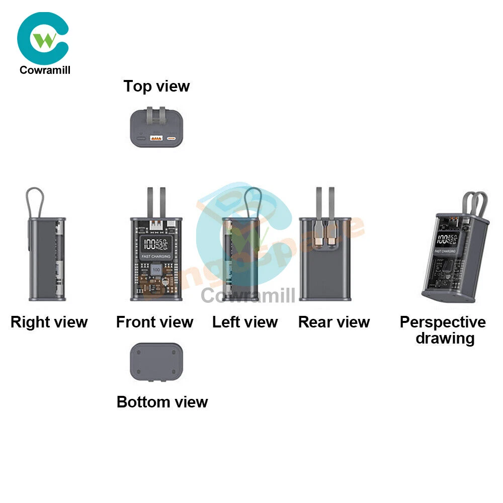 Compact 10000mAh Power Bank Box - Fast PD22.5W Charging for 18650/21700 Batteries