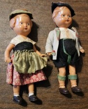 Vintage Edi Puppen Celluloid Dolls - Mid Century Western Germany Girl  Boy