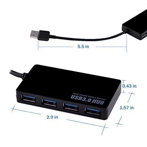 Expansor USB 3.0 HUB Supervelocidad 4 Puertos USB con Cable para PC Laptop Macbook AU - Imagen 6 de 6