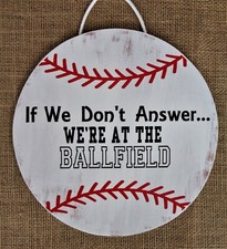 Distressed Rustic BASEBALL SIGN Primitive Decor Wall Art Door Hanger Plaque
