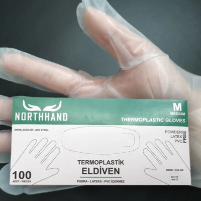 TPE Einweghandschuhe 100 Stk. Puderfrei Latexfrei, Sushi-Handschuhe