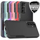 For Galaxy A36 A56 5G Case Heavy-Duty Tough Dual Layer Cover +Tempered Glass