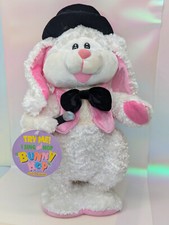 Easter ANIMATED BUNNY Hop Sings Dancing Plush Toy KMart Tags 12in Gift Vtg Works