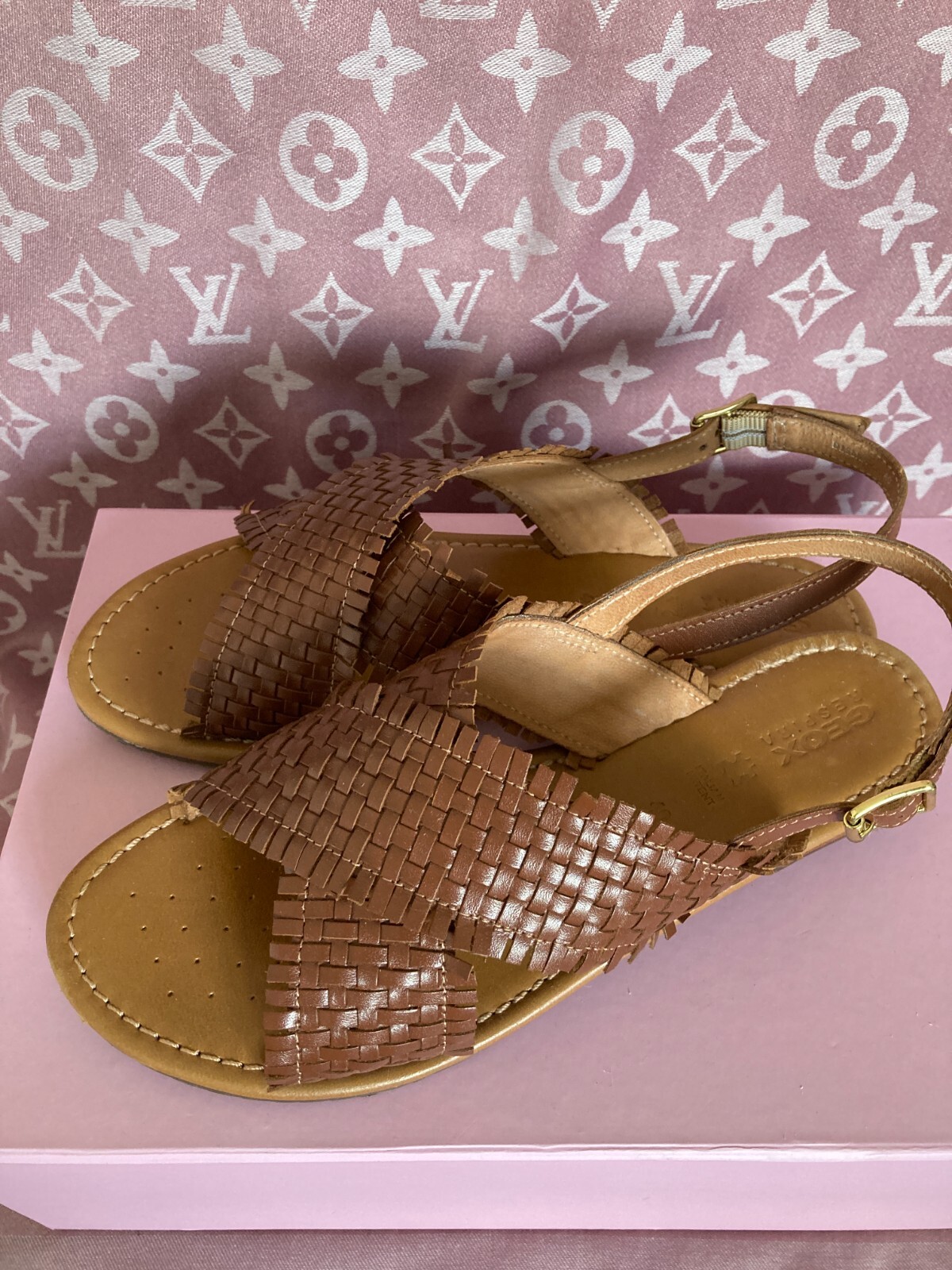 GEOX Brown Leather Sandals Size UK 6,5 EUR 40 | eBay