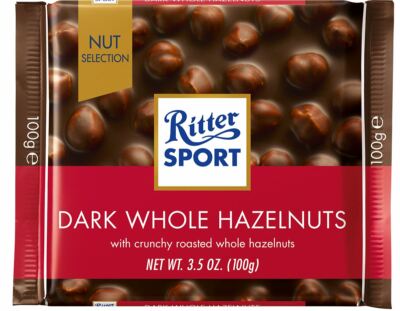 Ritter Sport Dark Whole Hazelnut - 100g - Pack of 4