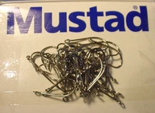 50 ~Mustad 3/0 KVD O'Shaughnessy Spinnerbait Mold & Trailer Hook 91707N Silver