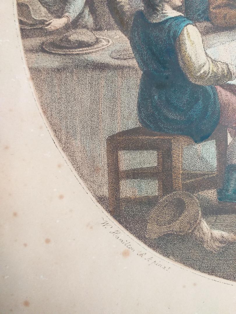 Bartolozzi F., two original etchings late 19th century "December" and "August" .