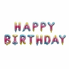 16 inch colorful Happy Birthday Balloon Alphabet Letters Self Inflating Banner B