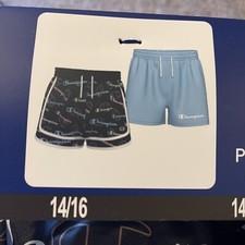 Champion Logo Girls' 2 Pack Active Stretch Comfort Shorts Size 14/16 New Black