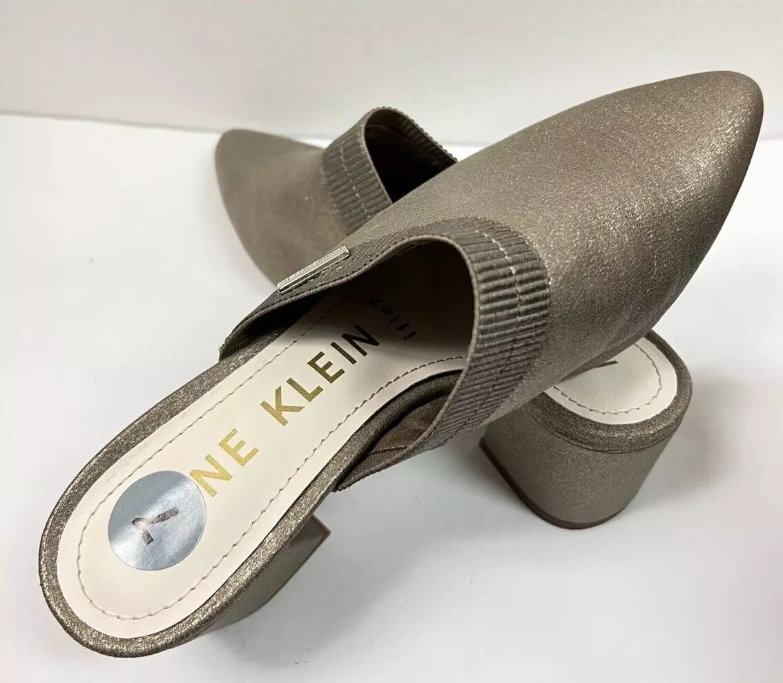 Anne Klein IFLEX Therese Metallic Gold Taupe Mules Pointed toe