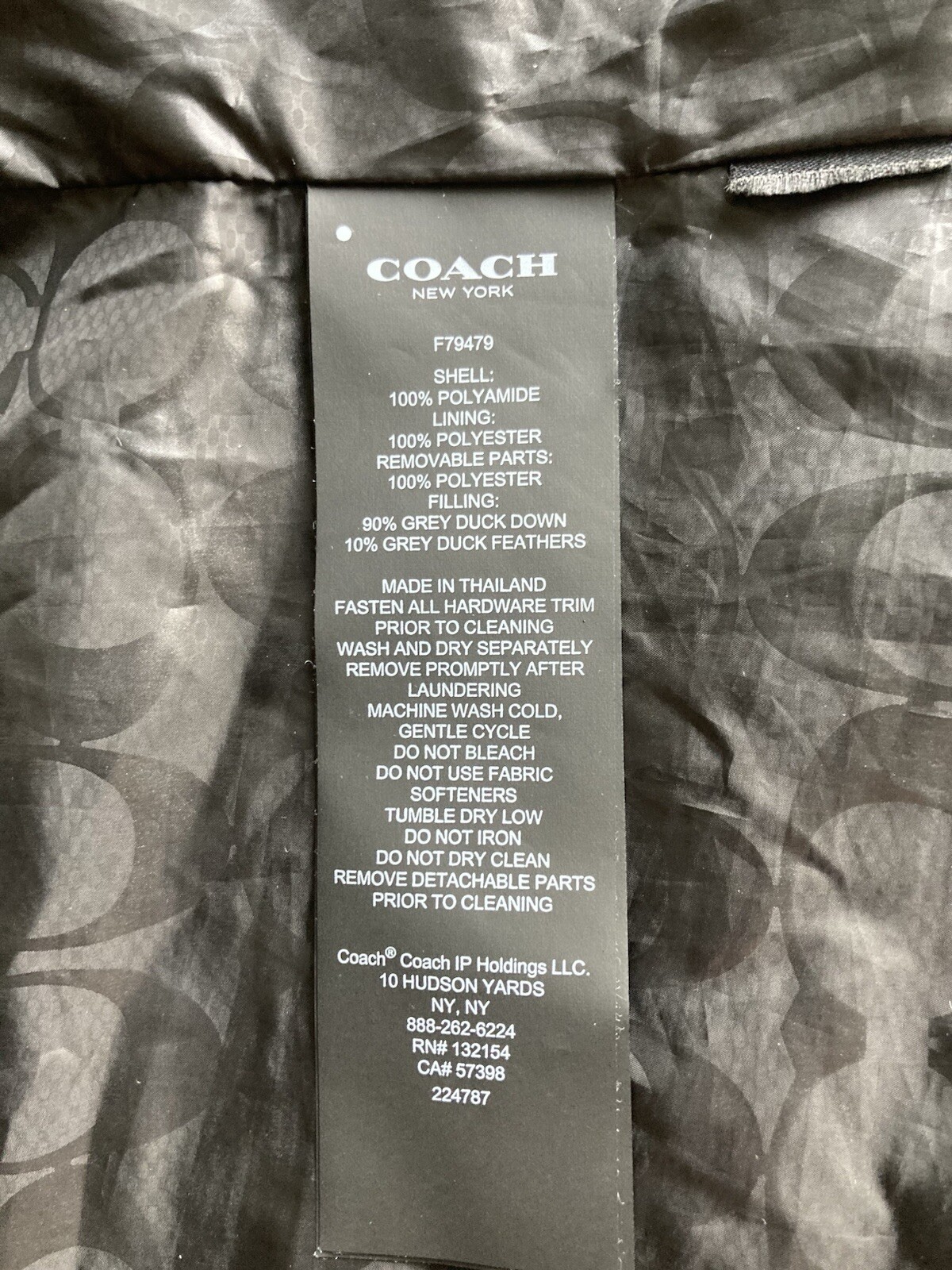 Coach Silver Grey Polyamide Duck Down Packable Ho… - image 11