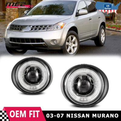 2003-2007 Fog Lights For Nissan Murano Bumper Driving Lamps Halo Projector Pair