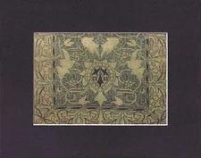 8X10" Matted Print Picture Design Pattern, William Morris: Hammersmith Rug 1890