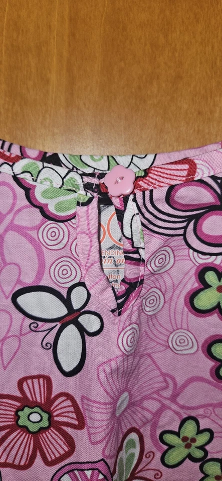 Blusa Médica Koi 360 Para Mujer Pequeña S Kathy Peterson Manga Corta Rosa Mariposa Foto 3 de 3