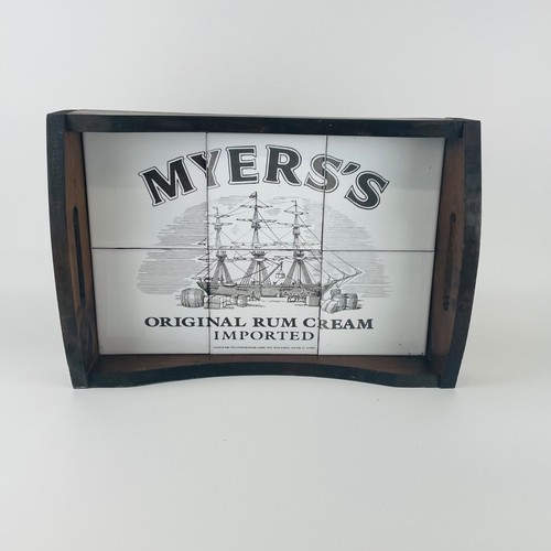Myer's Original Rum Creme Importiertes Holz Serviertablett - Maritimes Design - Bild 1 von 9
