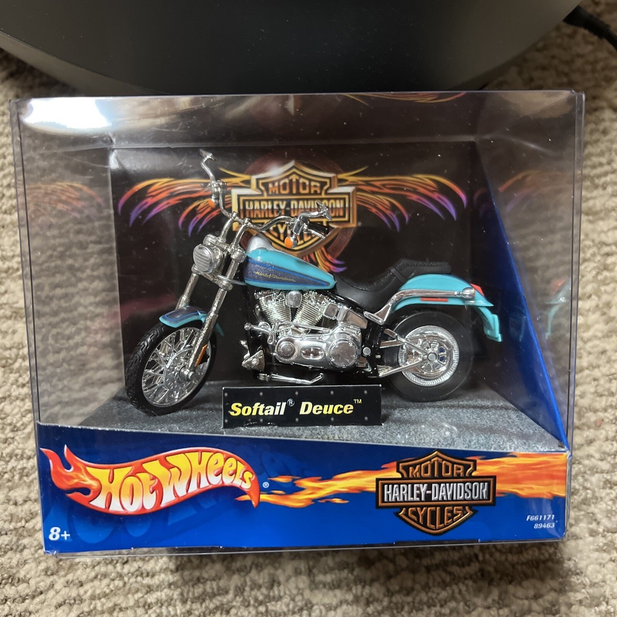 Hot Wheels 1:18 Harley Davidson Motorcycle Softail Deuce Mint New