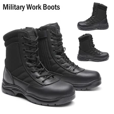 Men's Safety Steel Toe Work Military Boots Industrial Anti-Slip Shoes Size 8-13