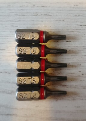 5 x Schrauberbits Torx 8 Bits - S2 Stahl - 25mm - Neuware