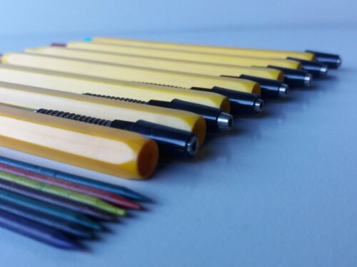 Juego de 7 lápices mecánicos de colores soviéticos vintage estuche original - Imagen 2 de 12