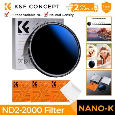 K&F Concept Variable ND2-ND2000 Neutral Density Filter 52/55/58/62/67/72/77/82mm