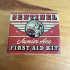 Sentinel Junior Ace First Aid Kit EMPTY Metal Tin USA Vintage Collectors 30s 40s