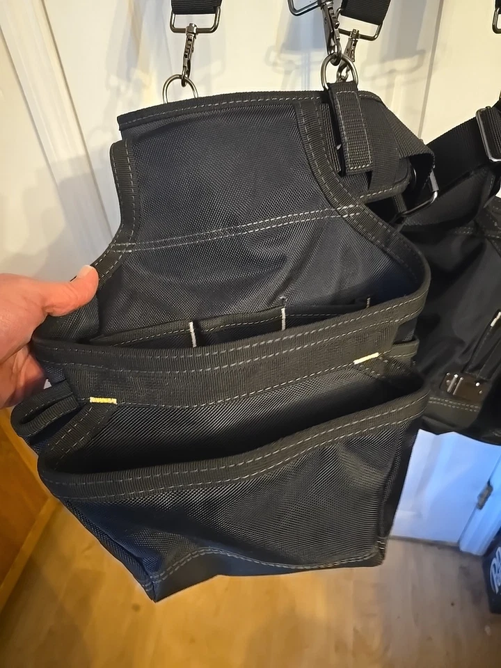 Dead On Tools Quality 19 Pocket Carpenters Tool Belt Suspenders Hammer Holster + - Image 3 of 4