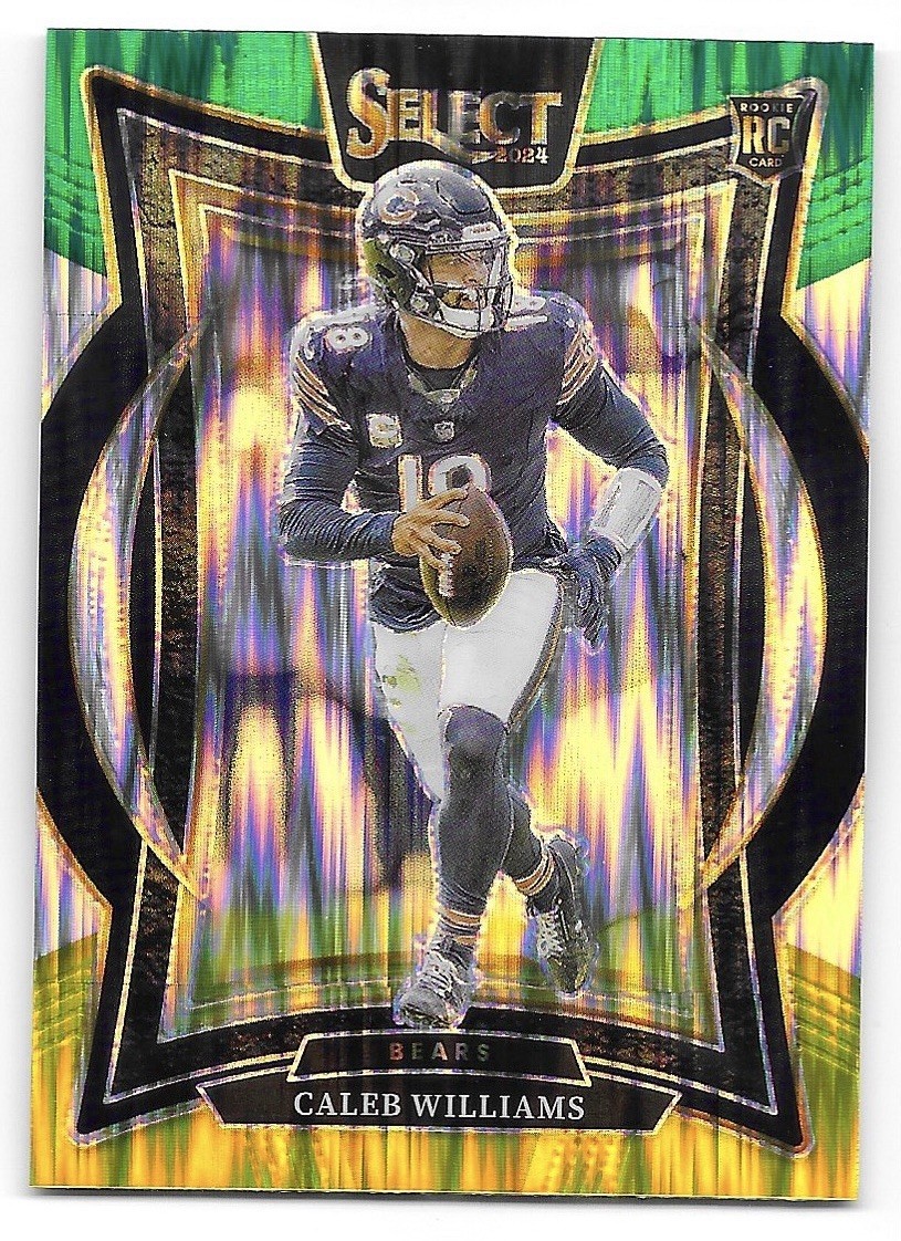 2024 Select Caleb Williams RC Concourse Green & Yellow Shock Prizm #25 Bears