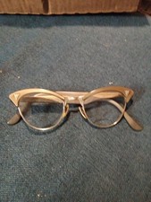 Vintage Silver Cat Eye Glasses 1/10 12K GF 1960's