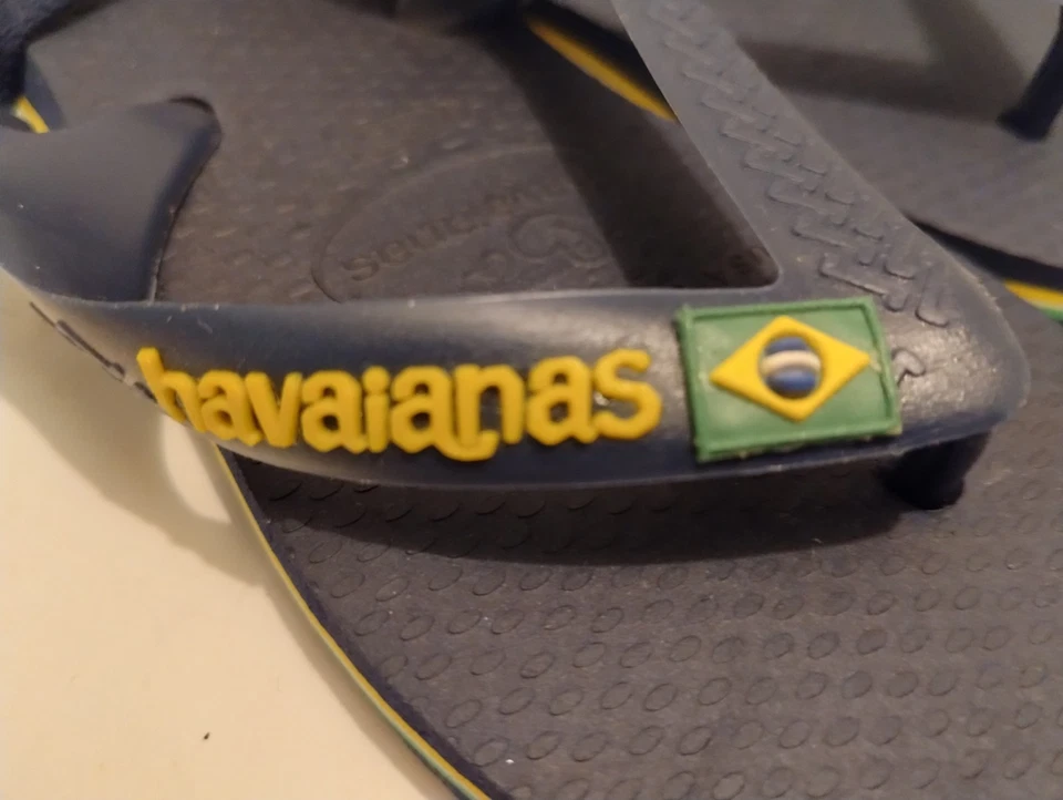 Sandalias chanclas Havaianas para bebés pequeños (talla 6C) azules con correa trasera nuevas sin etiquetas Foto 2 de 4