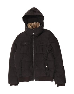 Tommy Hilfiger Herren wattierte Jacke mit Kapuze UK 40 Large schwarz Polyester BP01
