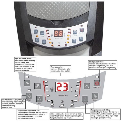 Salon Hair Care Professional O3 | Ozone Micromist Hair Steamer | YBL-1408D - Picture 22 of 24