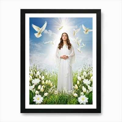 Ostersonntag Szene mit einer Person E gerahmtes Wandbild Poster Leinwanddruck Bild