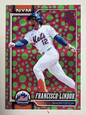 2026 Topps Series 1 Francisco Lindor #123 Holiday Easter Green & Pink Polka Dots